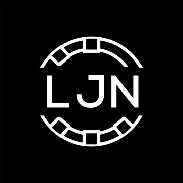 Clean Line Art Monogram Emblem for Brands, LJN  Later Logo, Unique Letter Logo with Circular Motif, 
