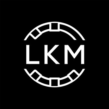 Clean Line Art Monogram Emblem for Brands, LKM  Later Logo, Unique Letter Logo with Circular Motif, 
