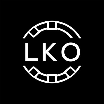 Clean Line Art Monogram Emblem for Brands, LKO  Later Logo, Unique Letter Logo with Circular Motif, 
