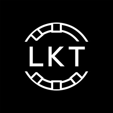 Clean Line Art Monogram Emblem for Brands, LKT  Later Logo, Unique Letter Logo with Circular Motif, 
