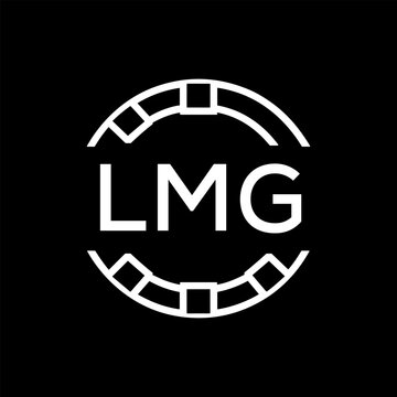 Clean Line Art Monogram Emblem for Brands, LMG  Later Logo, Unique Letter Logo with Circular Motif, 
