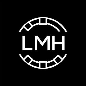 Clean Line Art Monogram Emblem for Brands, LMH  Later Logo, Unique Letter Logo with Circular Motif, 
