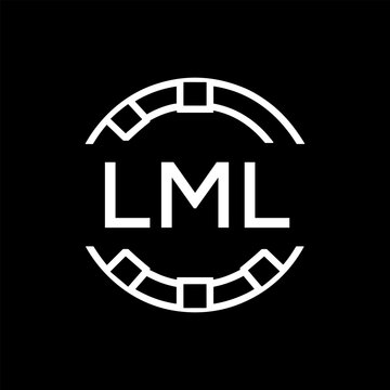 Clean Line Art Monogram Emblem for Brands, LML  Later Logo, Unique Letter Logo with Circular Motif, 
