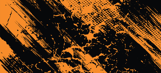 orange black brush pattern wrap car sticker banner abstract sporty lines black orange grunge brush color combination. illustration eps10.