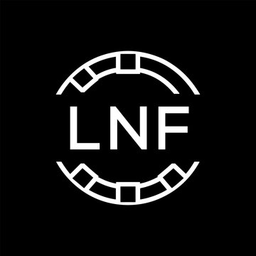 Clean Line Art Monogram Emblem for Brands, LNF  Later Logo, Unique Letter Logo with Circular Motif, 

