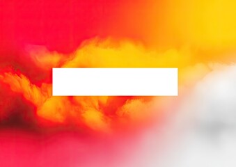 Vivid abstract of fiery clouds with a clean white rectangle overlay