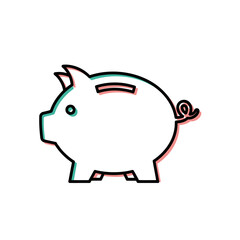 Obraz premium Cute Cartoon Pig Illustration with Bold Outline for Children and Kids Visuals