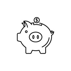 Obraz premium Cute Piggy Bank with Coin for Saving and Financial Concept