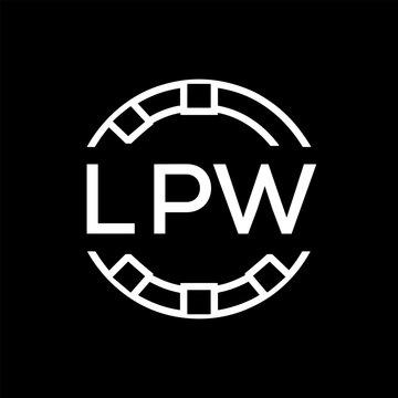 Clean Line Art Monogram Emblem for Brands, LPW  Later Logo, Unique Letter Logo with Circular Motif, 
