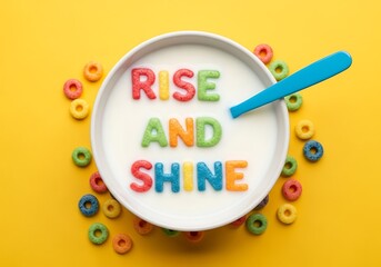 Bright Start Cereal Bowl with 'Rise and Shine' Message