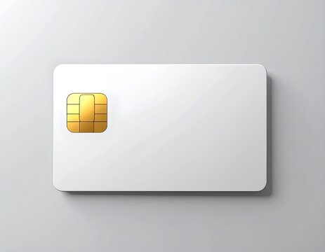 A white rectangular card with a gold embedded chip - Powered by Adobe