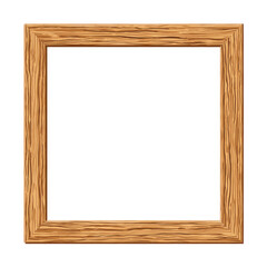 Square picture frame of light brown wood
