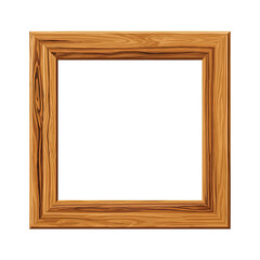 Square light brown wooden picture frame