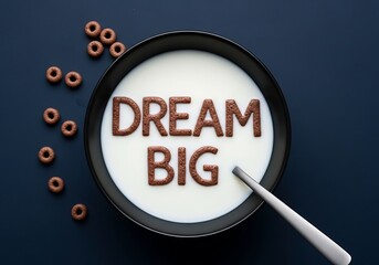 Dream Big Motivation Concept with Breakfast Cereal