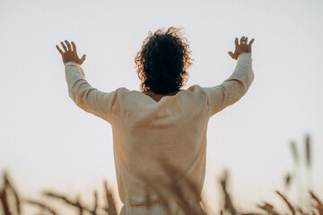 Jesus Raising Hands to Heaven – Worship and Glory to the Father