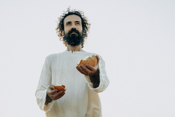 Jesus Breaking Bread and Offering &ndash; Spiritual Sharing Moment