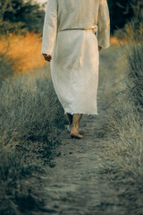 Jesus Walking Barefoot on a Dirt Road &ndash; Spiritual Journey and Humility