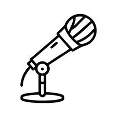 Retro microphone isolated on white background for music, audio, and broadcasting design