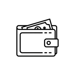 Financial Wallet with Cash and Coins for Money Management Concepts