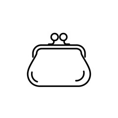 Obraz premium Minimalist Black and White Coin Purse Icon for Fashion and Accessories Design