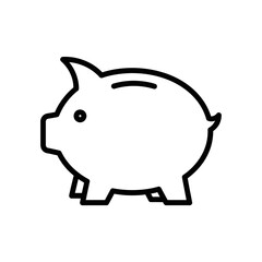 Obraz premium Minimalist Black and White Pig Icon for Animal and Wildlife Graphics