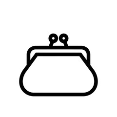 Obraz premium Minimalist Coin Purse Icon for Accessories and Wallets Design