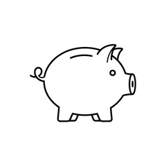 Obraz premium Minimalist Hand Drawn Piggy Bank Illustration for Saving and Finance Concepts