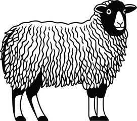 Sheep Face Emblem Icon Silhouette Vector Illustration    © Sariful