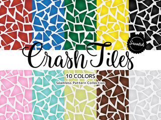 色違いのシームレスパターンのセット 割タイル