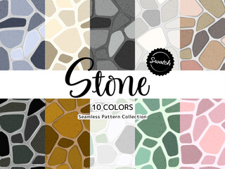 色違いのシームレスパターンのセット 石
