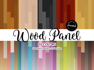 色違いのシームレスパターンのセット 木のパネル