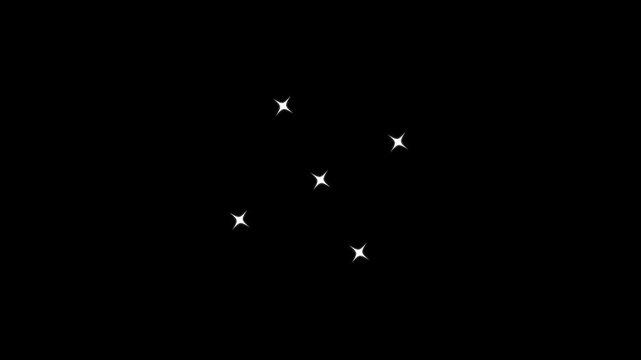 Twinkle star glitter sparkle, shine twinkle magic, glowing sparkle effect, star sparkle vector doodles, flat  twinkle stars, retro shine movement on black screen background. 4K