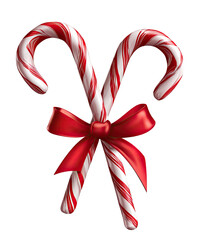 Two candy canes with a red bow