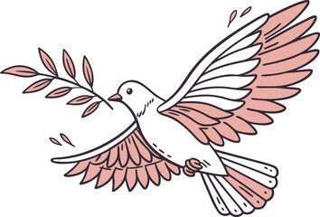 Obraz premium Realistic Dove Bird Illustration. White Dove Bird with Natural Details. Peaceful Dove Bird Realistic Artwork. Flying Dove Bird with Soft Feathers. Detailed Dove Bird Natural Look. Realistic White Dove