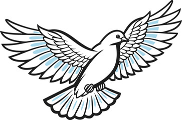 Obraz premium Realistic Dove Bird Illustration. White Dove Bird with Natural Details. Peaceful Dove Bird Realistic Artwork. Flying Dove Bird with Soft Feathers. Detailed Dove Bird Natural Look. Realistic White Dove