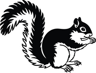 squirrel wildlife silhouette vector illustration
