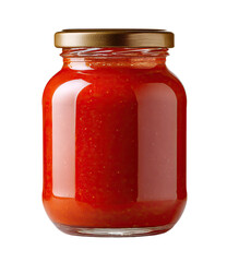 Glass jar filled with vibrant red tomato sauce (1)