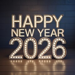 Welcome 2026 with a Vibrant New Year Greeting, Beautifully Designed, Happy New Year 2026 Wishes, Minimal modern, artwork, decorative swirls, Bright and Inspiration, photorealistic image, background,