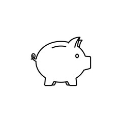 Fototapeta premium Minimalist Line Art Illustration of Piggy Bank for Financial Savings Concept