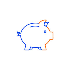 Obraz premium Minimalist Line Art of a Piggy Bank for Financial Savings and Budgeting Concepts