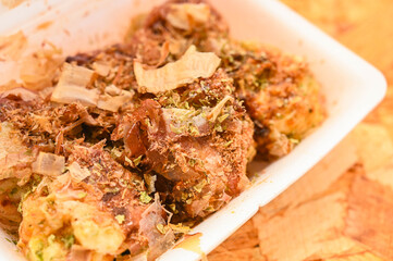 かつお節・魚粉モリモリのたこ焼き