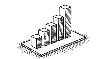Fototapeta premium Abstract Bar Chart Illustration Showing Progressive Growth And Business Trend For Analysis