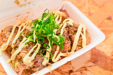 かつお節・魚粉モリモリのたこ焼き