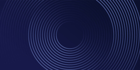 Abstract blue glowing geometric lines on dark blue background. Modern shiny blue circle lines pattern. Vector eps 10