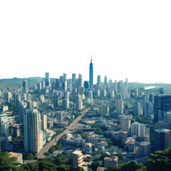 Fototapeta premium High-angle view of a sprawling modern cityscape