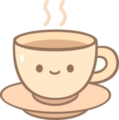 Cute Cartoon Cup of Tea Illustration