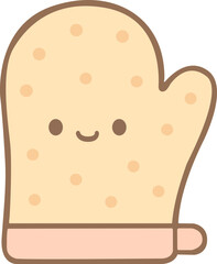 Cute Cartoon Oven Mitt Illustration
