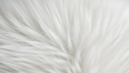 Soft White Faux Fur Macro Texture  Background, 