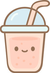 Cute Smoothie Illustration with Smiling Face