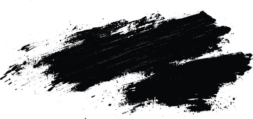 Naklejka premium Grunge Paint stripe . Vector brush Stroke . Distressed banner . Black isolated paintbrush collection . Modern Textured shape . Dry border in Black . Bulge lines